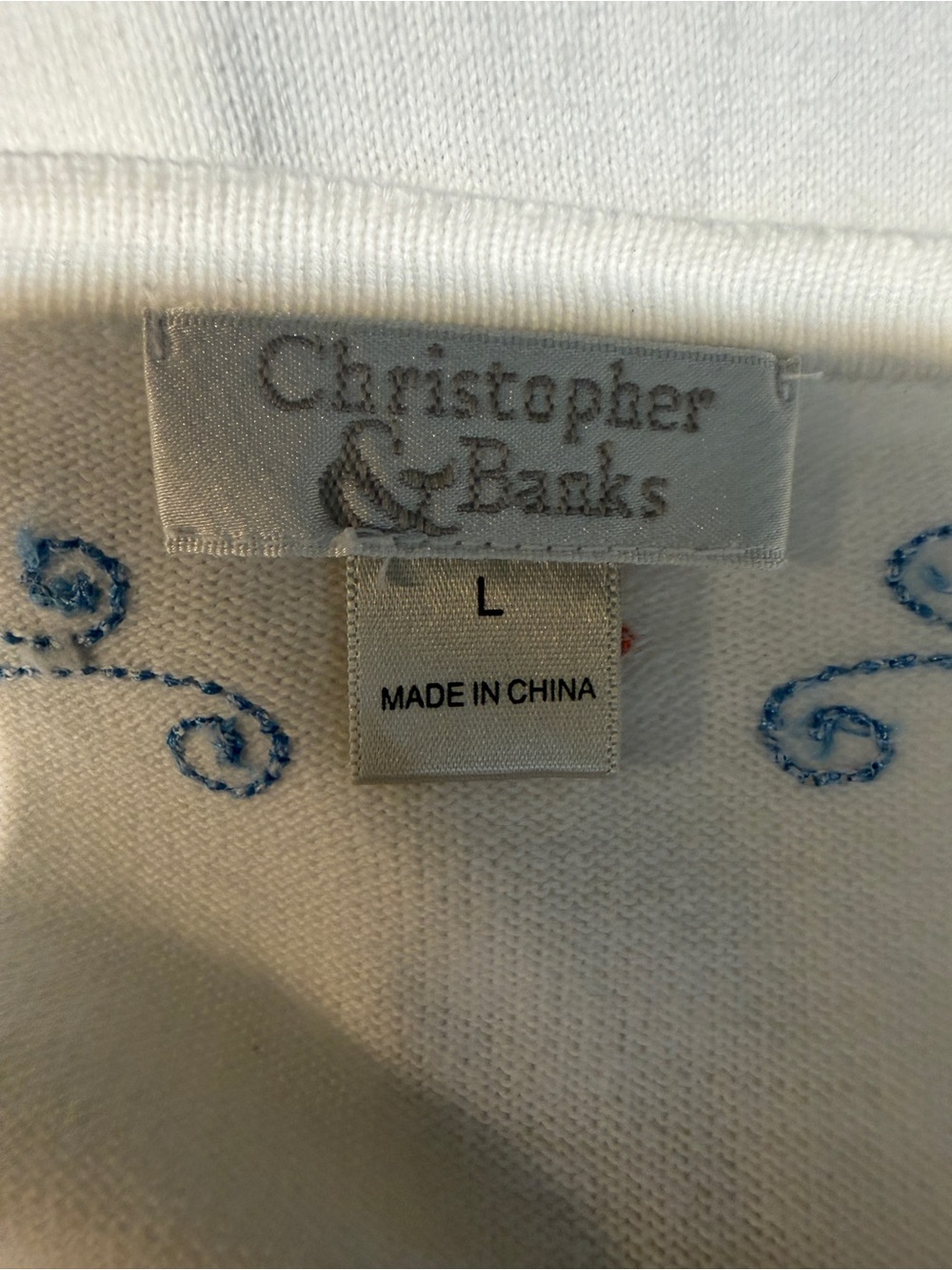 CHRISTOPHER & BANKS ZIP FRONT LADIES CARDIGAN SZ L - Picture 7 of 8